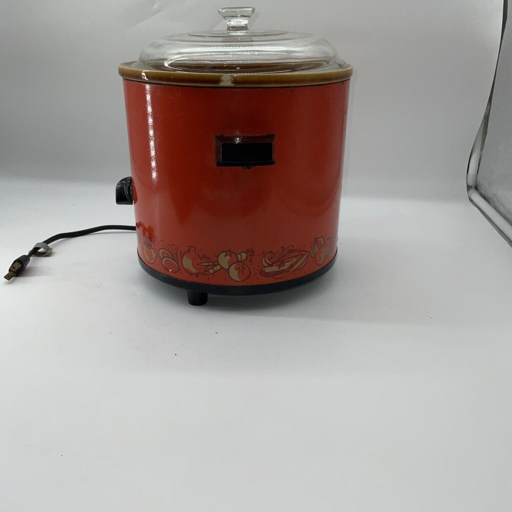 Vintage USA Rival Crock Pot Slow Cooker 3100/2 Retro Orange - Picture 4 of 8